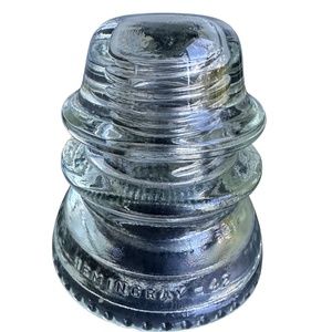 Hemingway 42 Vintage Telegraph Telephone Electric Pole Insulator Clear Glass